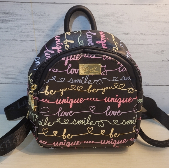Betsey Johnson Handbags - Betsy Luv Betsy Johnson Small Backpack with Colorful Signature Script